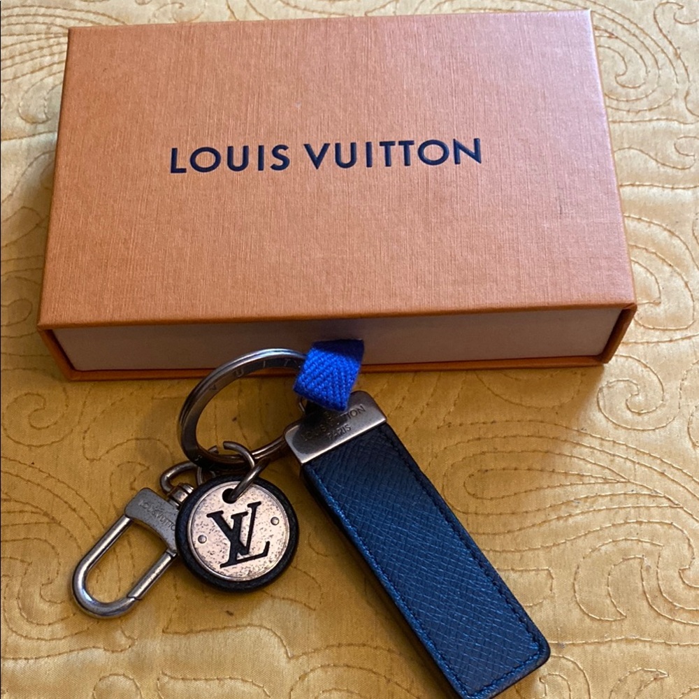 Louis Vuitton Blue and Silver Keychain